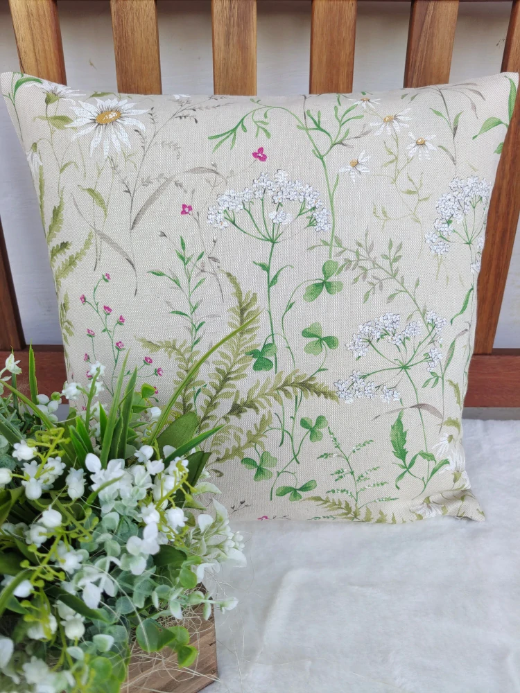 Povlak na polštář 40 x 40 cm – Luční kvítí | Ruční výroba