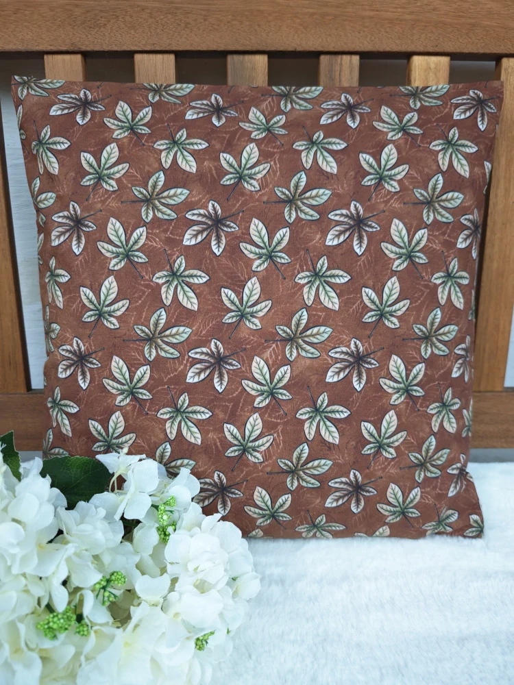 Povlak na polštář 40 x 40 cm – javorové podzimní listy s hnědou
