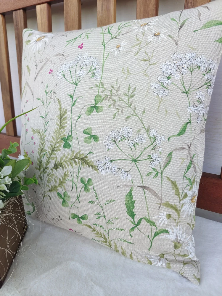 Povlak na polštář 40 x 40 cm – Luční kvítí | Ruční výroba