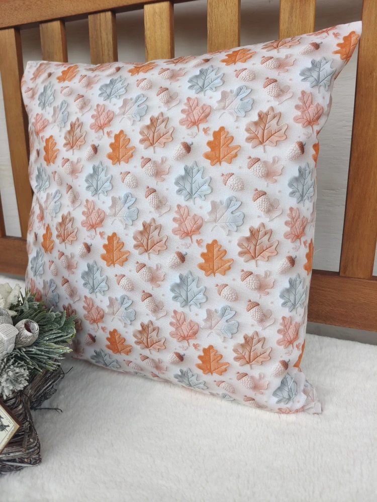 Povlak na polštář 40 x 40 cm – podzimní žaludy a listí