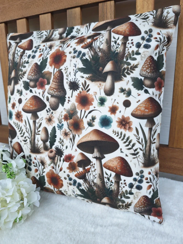 Povlak na polštář 40 x 40 cm – podzimní houbaření