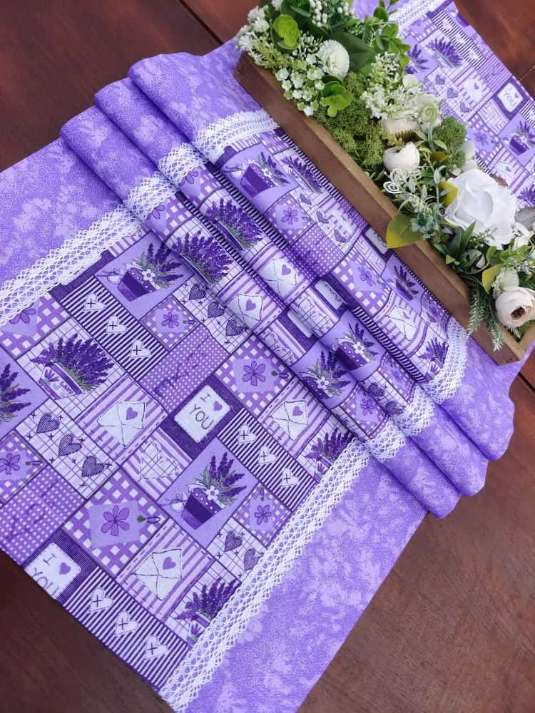 Běhoun - levadulový patchwork s fialovým mramorem