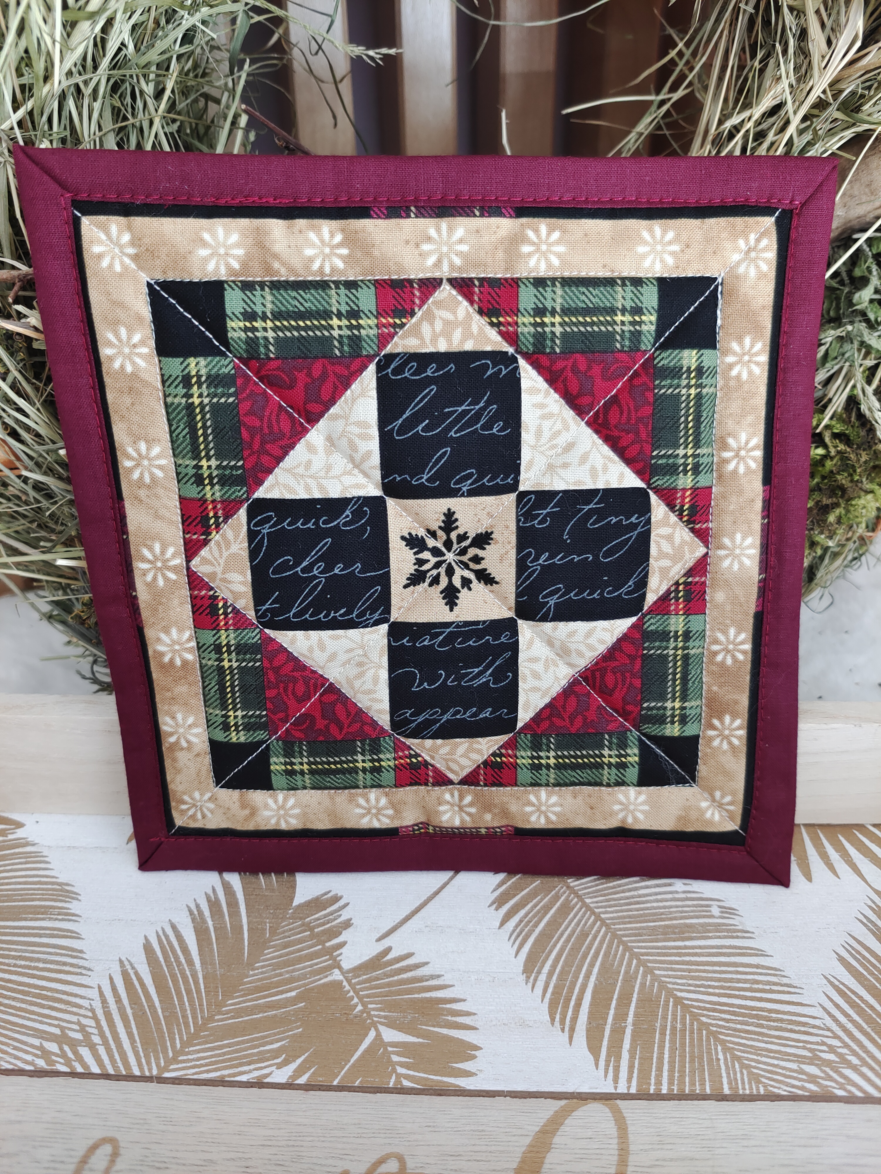 Podkafíčka - sada 4 kusy - vánoční patchwork