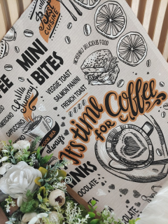 Kuchyňská utěrka - Coffe nápisy 