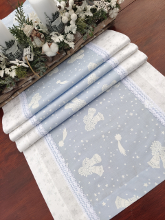 Běhoun vánoční - bílé zvonečky na světle modré