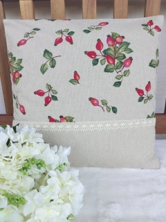 Povlak na polštář 40 x 40 cm – podzimní šípky s krajkou | Ruční výroba