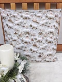 Vánoční povlak na polštář 40 x 40 cm – lední medvědi | Ruční výroba