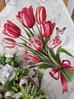 Kuchyňská utěrka - kytice tulipánů