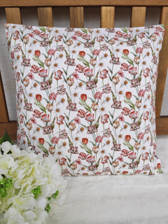 Povlak na polštář 40 x 40 cm – tulipány a narcisky | Ruční výroba
