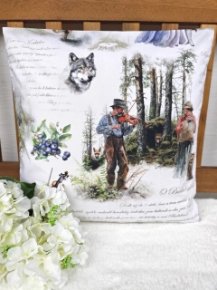 Povlak na polštář 40 x 40 cm – dětský polštář české pohádky | Ruční výroba z bavlny