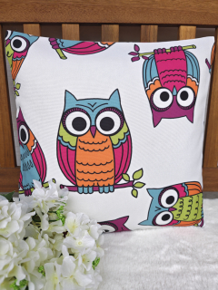 Povlak na polštář 40 x 40 cm – dětský polštář pro holčičky sovy | Ruční výroba z bavlny